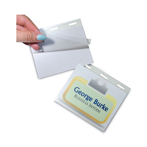 C-Line Self-Laminating Magnetic Style Name Badge Holder Kit, 3" x 4", Clear, 20/Box (92843)