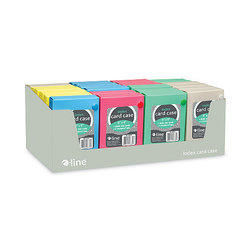 C-Line Index Card Case, Holds 100 3 x 5 Cards, 5.38 x 1.25 x 3.5, Polypropylene, Assorted Colors (58335)
