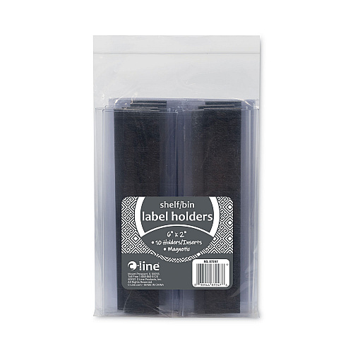C-Line HOL-DEX Magnetic Shelf/Bin Label Holders, Side Load, 2 x 6, Clear, 10/Box (87247)