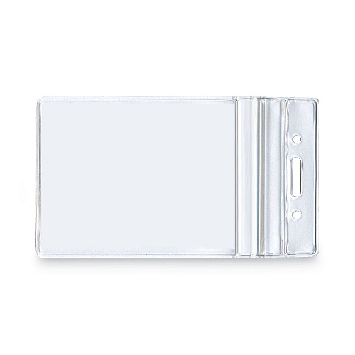 Advantus Resealable ID Badge Holders, Vertical Orientation, Transparent Frost 2.68" x 5" Holder, 2.38" x 3.75" Insert, 50/Pack (75524)