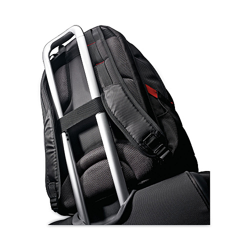 Samsonite Tectonic PFT Backpack, Fits Devices Up to 17", Ballistic Nylon, 13 x 9 x 19, Black/Red (515311073)