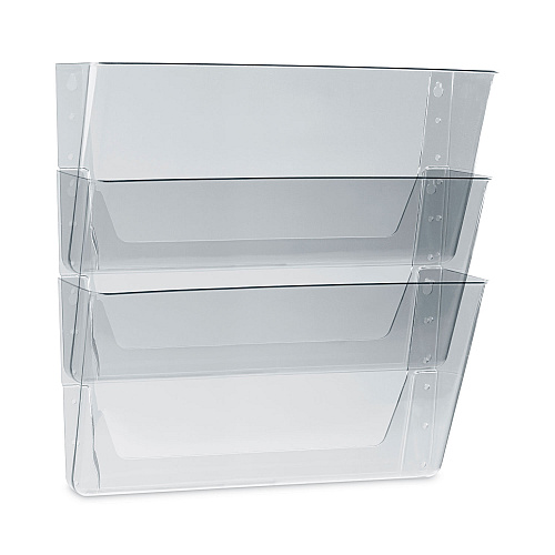 Storex Wall File, 3 Sections, Legal Size 16" x 4" x 14", Clear, 3/Set (70229U06C)