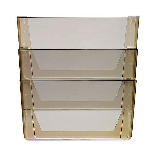 Storex Wall File, 3 Sections, Letter Size, 13" x 4" x 14",  Smoke, 3/Set (70246U06C)