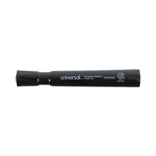 Universal Chisel Tip Permanent Marker, Broad, Black, Dozen (07051