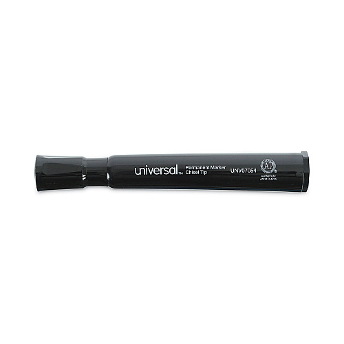 Universal Chisel Tip Permanent Marker Value Pack, Broad Chisel Tip, Black, 60/Pack (UNV07054)