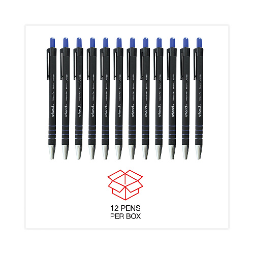 Universal Ballpoint Pen, Retractable, Medium 1 mm, Blue Ink, Blue Barrel, Dozen (UNV15511)