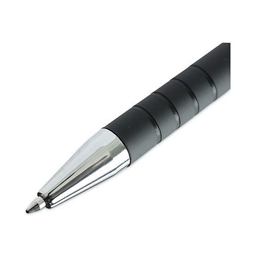 Universal Ballpoint Pen, Retractable, Fine 0.7 mm, Black Ink, Black Barrel, Dozen (UNV15520)