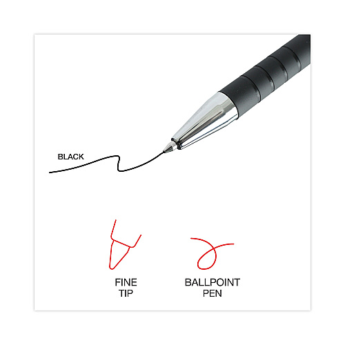Universal Ballpoint Pen, Retractable, Fine 0.7 mm, Black Ink, Black Barrel, Dozen (UNV15520)