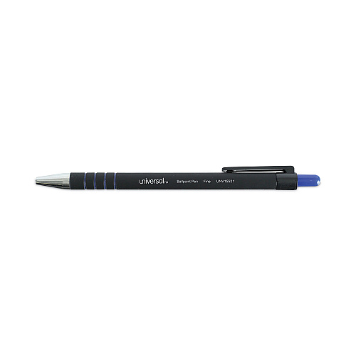 Universal Ballpoint Pen, Retractable, Fine 0.7 mm, Blue Ink, Blue Barrel, Dozen (UNV15521)