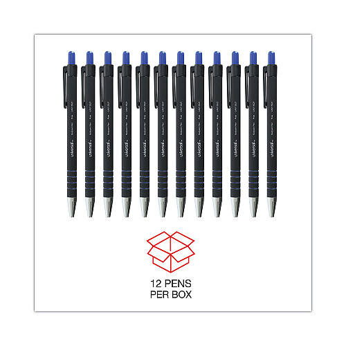 Universal Ballpoint Pen, Retractable, Fine 0.7 mm, Blue Ink, Blue Barrel, Dozen (UNV15521)
