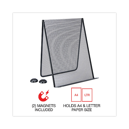 Universal Metal Mesh Document Holder Free Standing, 35 Sheet Capacity, Metal, Black (UNV20027)