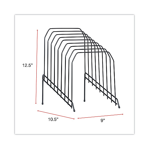 Universal Wire Tiered File Sorter, 8 Sections, Letter to Legal Size Files, 8" x 10.5" x 12.5", Black (UNV20070)