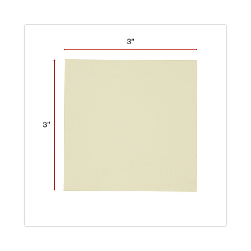 Universal Recycled Self-Stick Note Pads, 3" x 3", Yellow, 100 Sheets/Pad, 18 Pads/Pack (UNV28068)
