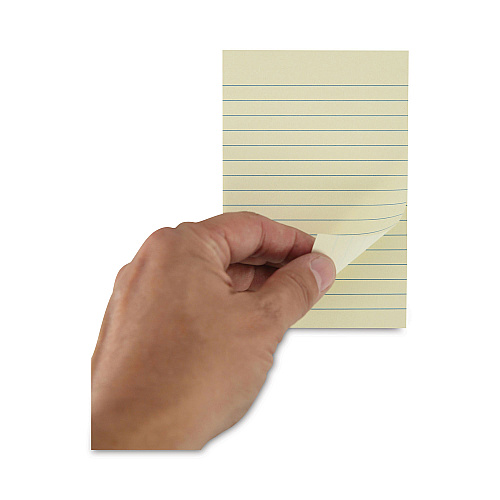 Universal Recycled Self-Stick Note Pads, Note Ruled, 4" x 6", Yellow, 100 Sheets/Pad, 12 Pads/Pack (UNV28073)