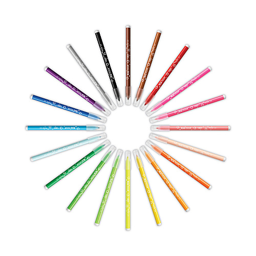 BIC Kids Ultra Washable Markers, Plastic Tube, Medium Bullet Tip, Assorted Colors, 20/Pack (BKCMD20AST)