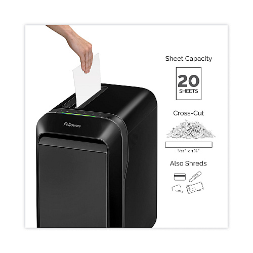 Fellowes Powershred LX190 Cross-Cut Shredder, 20 Manual Sheet Capacity (5501701)