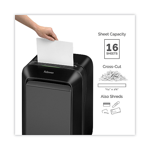 Fellowes Powershred LX180 Cross-Cut Shredder, 16 Manual Sheet Capacity (5501601)