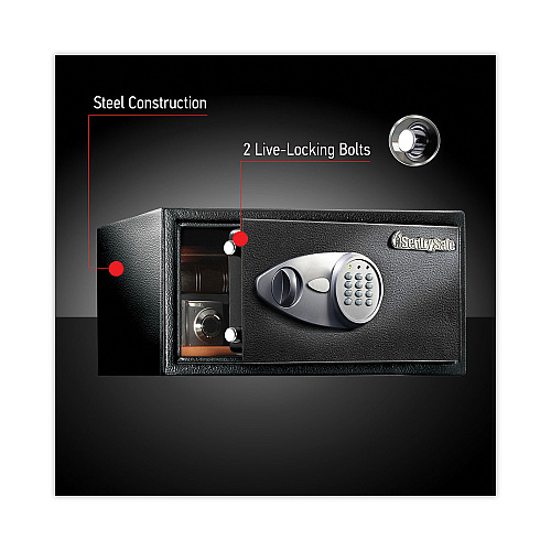 SentrySafe Electronic Lock Security Safe, 1 cu ft, 16.94w x 14.56d x 8.88h, Black (X105)
