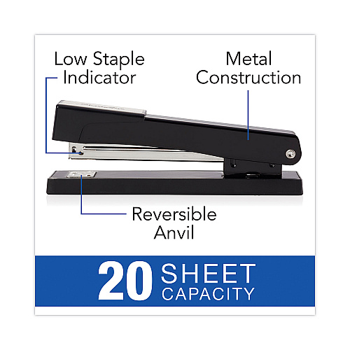 Swingline Light-Duty Full Strip Standard Stapler, 20-Sheet Capacity, Black (40501)