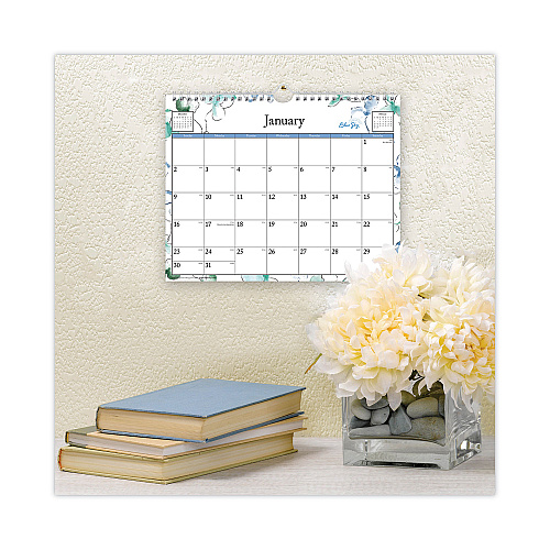 Blue Sky Lindley Wall Calendar, Floral Artwork, 11 x 8.75, White/Multicolor Sheets, 12-Month (Jan to Dec): 2026 (101593)