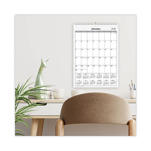 Blue Sky Enterprise Wall Calendar, Geometric Artwork, 12 x 17, White/Gray Sheets, 12-Month (Jan to Dec): 2026 (117373)