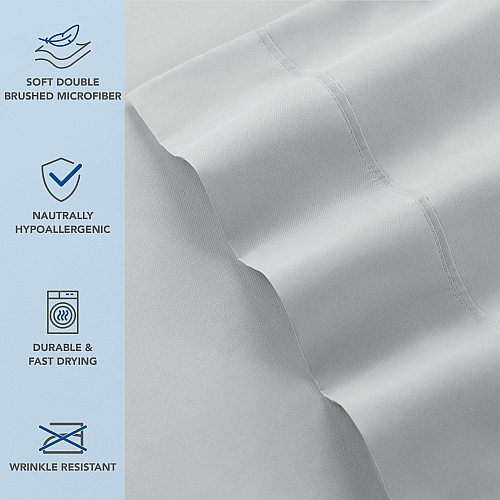 Host & Home Microfiber Pillowcase Standard Gray - Pack Of 12 (P-MFP-2030-GY)