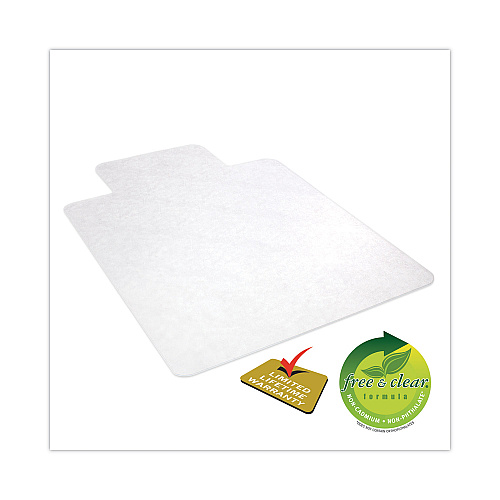 Deflecto EconoMat All Day Use Chair Mat for Hard Floors, Flat Packed, 46 x 60, Lipped, Clear (CM2E432F)