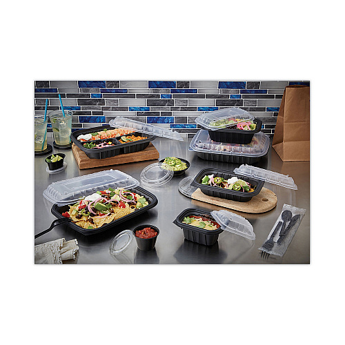 Pactiv EarthChoice Entree2Go Takeout Container, 24 oz, 8.66 x 5.75 x 1.97, Black, Plastic, 300/Carton (YCNB9X624000)