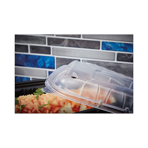 Pactiv EarthChoice Entree2Go Takeout Container Vented Lid, 8.67 x 5.75 x 0.98, Clear, Plastic, 300/Carton (YCNV9X6PPDL)