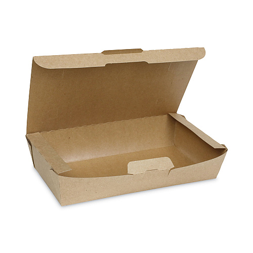 Pactiv EarthChoice Tamper Evident OneBox Paper Box, 9 x 4.85 x 2, Kraft, 100/Carton (NOB02KECTE)