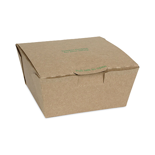 Pactiv EarthChoice Tamper Evident OneBox Paper Box, 4.5 x 4.5 x 2.5, Kraft, 312/Carton (NOB01KECTE)