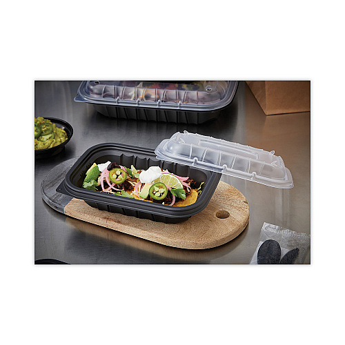 Pactiv EarthChoice Entree2Go Takeout Container, 24 oz, 8.66 x 5.75 x 1.97, Black, Plastic, 300/Carton (YCNB9X624000)