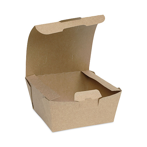 Pactiv EarthChoice Tamper Evident OneBox Paper Box, 4.5 x 4.5 x 2.5, Kraft, 312/Carton (NOB01KECTE)