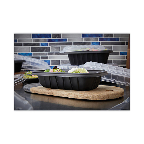 Pactiv EarthChoice Entree2Go Takeout Container, 24 oz, 8.66 x 5.75 x 1.97, Black, Plastic, 300/Carton (YCNB9X624000)