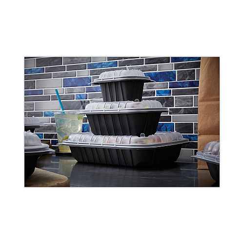 Pactiv EarthChoice Entree2Go Takeout Container, 48 oz, 11.75 x 8.75 x 1.61, Black, Plastic, 200/Carton (YCNB12X94800)