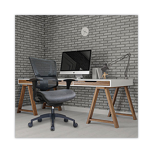 Union & Scale FlexFit 1500TM Mesh Task Chair, Suppports Up to 300 lbs,16.7" to 20.26" Seat Height, Black Seat, Black Back, Black Base (28570CC)