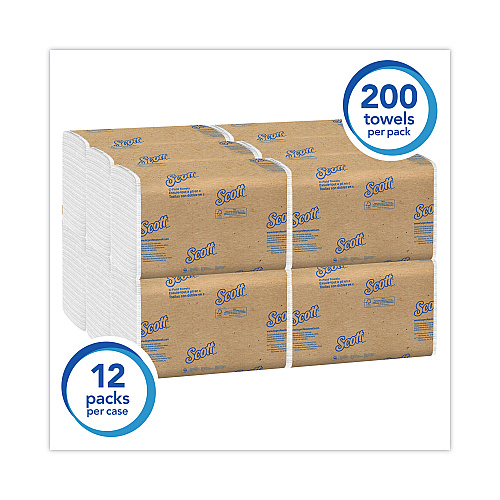 Scott&reg; Essential C-Fold Paper Towels, 1-Ply, White, 2400 Towels (01510)