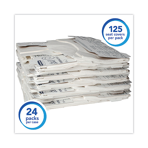 Scott Personal Seats Sanitary Toilet Seat Covers, 15 x 18, White, 125/Pack, 24 Packs/Carton (07410CT)