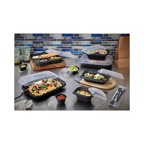 Pactiv EarthChoice Entree2Go Takeout Container, 64 oz, 11.75 x 8.75 x 2.13, Black, Plastic, 200/Carton (YCNB12X96400)