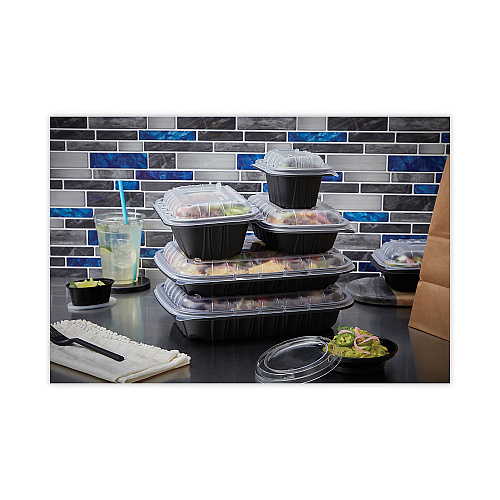 Pactiv EarthChoice Entree2Go Takeout Container, 64 oz, 11.75 x 8.75 x 2.13, Black, Plastic, 200/Carton (YCNB12X96400)