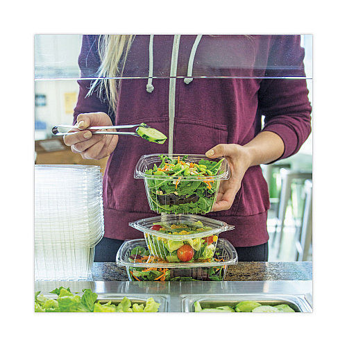 World Centric PLA Rectangular Deli Containers, 16 oz, 4.8 x 5.9 x 2.8, Clear, Plastic, 900/Carton (RDCS16)