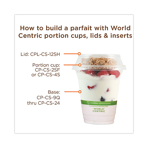 World Centric PLA Clear Cold Cups, 12 oz, Clear, 1,000/Carton (CPCS12)