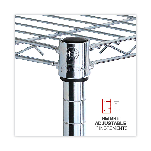 Alera Residential Wire Shelving, Five-Shelf, 36w x 14d x 72h, Silver (ALESW853614SR)