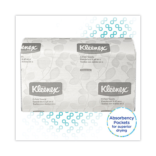 Kleenex&reg; C-Fold Paper Towels, 1-Ply, White, 150 Pack, 16 Packs (01500)
