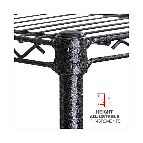 Alera BA Plus Wire Shelving Kit, Four-Shelf, 72w x 24d x 72h, Black Anthracite Plus (ALESW207224BA)