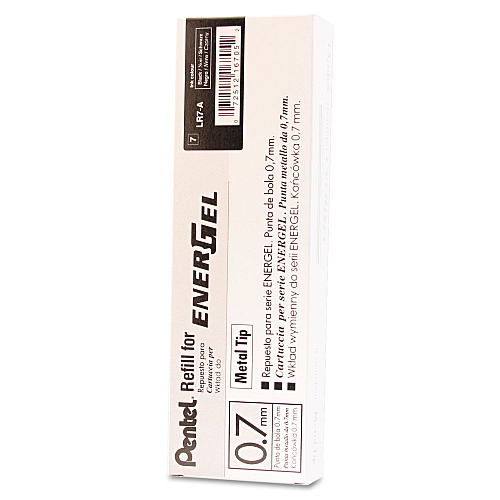 Refill for Pentel EnerGel Retractable Liquid Gel Pens, Medium Conical Tip, Black Ink (LR7A)