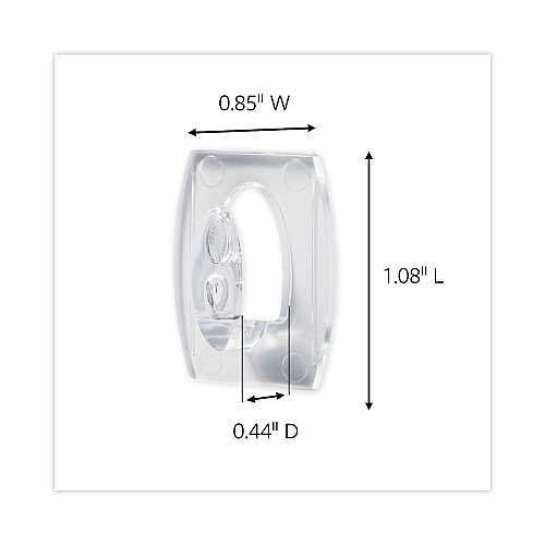 Command Mini Hooks, Small, Plastic, Clear, 0.5 lb Capacity,  30 Hooks and 32 Strips/Pack (17006CLR30NA)