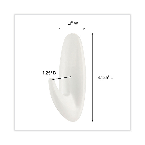 Command Designer Hooks, Medium, Plastic, White, 3 lb Capacity, 13 Hooks and 16 Strips/Pack (1708113NA)