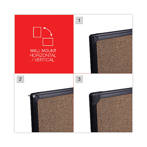 Universal Tech Cork Board, 24 x 18, Brown Surface, Black Aluminum Frame (UNV43021)