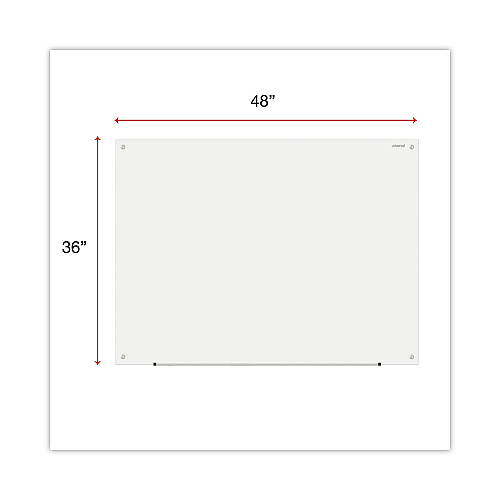 Universal Frameless Glass Marker Board, 48 x 36, White Surface (UNV43233)